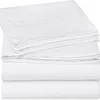 Hotel collection white plain polyester microfiber 4pcs bedding set