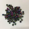 2000pcs Black With Assorted Color Alphabet Letter Cube Beads 7mm For Bracelet And Necklace DIY