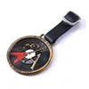 Wholesales good quality inkfilled custom finisher medals with leather strap