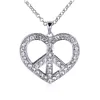 Silver Chain Necklace Wholesale Love Heart Peace Sign Pendants Necklaces