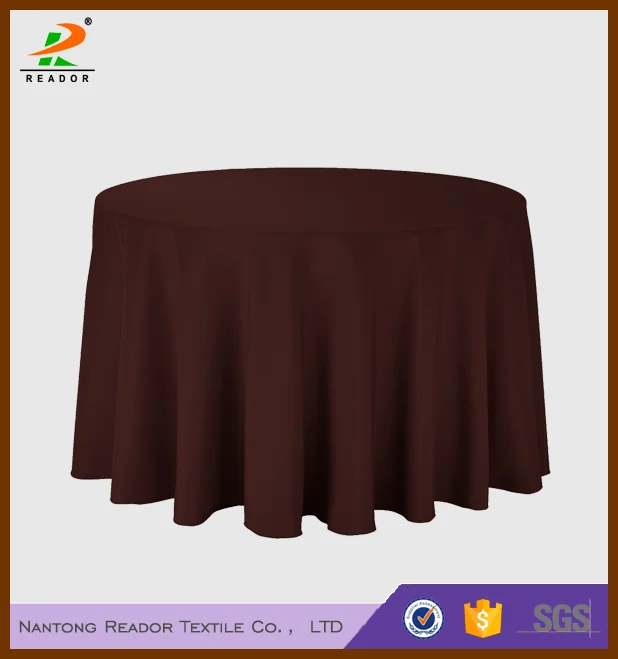 Wholesale plain dyed 100% polyester | spun polyester 90'' | 108'' | 120'' | 132'' round wedding tablecloth