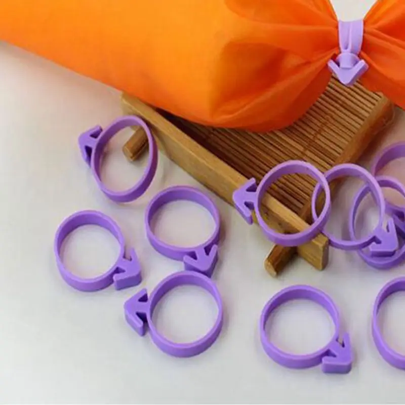 12PCS Silicone Icing Bag Ties Fixed Rings DIY Reusable Piping Decorating Bag Rubber Band Lashing No Leaks Baking&Pastry Tools