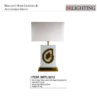 Modern Cream Crystal And Brass Table