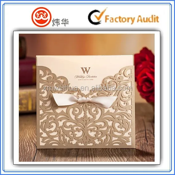elegant lase cut paper wedding invitation card , wedding gift