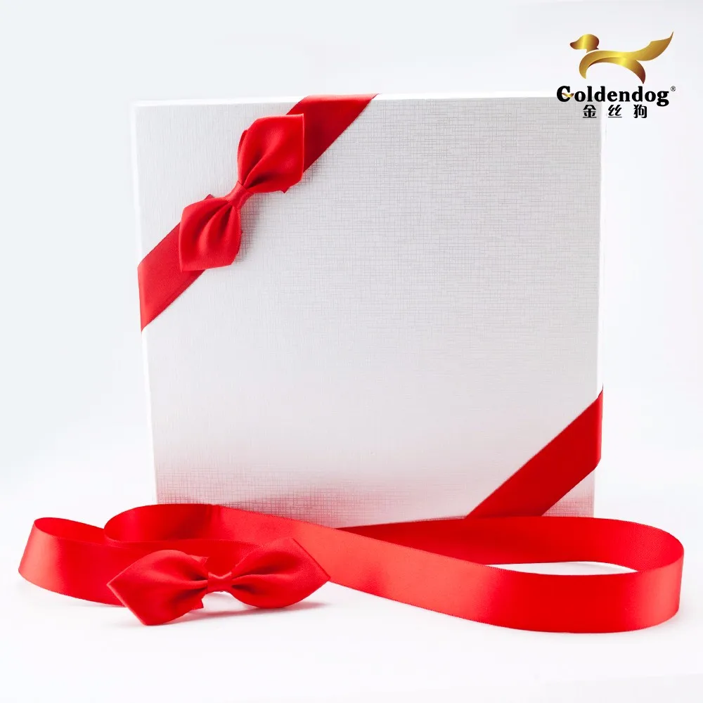 red pre-made gift wrapping grosgrain ribbon with