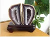 Agate Geode Crystal Polished Quartz crystal Stone from Brazil stand