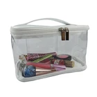 Useful large capacity travel storage pvc zipper pouch vinyl cosmetic bag