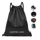 Reasonable price nylon drawstring bag with zipper polyester drawstring backpack