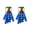 2018 New Products Pure Handmade Boho Style Bead Bubble Blue Earrings