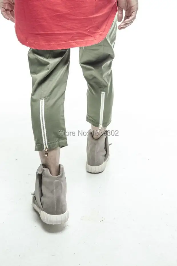 2015 NEW FNTY MEN Casual Ankle-Length Pants Brand Fashion YEEZY HBA HipHop rear Leg zipper casual pants 5 color free shipping
