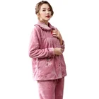 wholesale Chinese ladies pajamas long-sleeve home winter Flannel women sleepwear