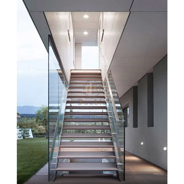 metal straight staircase