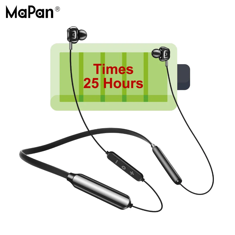 Best MaPan 25 Hours New Arrival Sport Waterproof Sweatproof HD Call Handsfree TWS Wireless Bluetooth Headset - ANKUX.COM