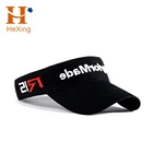 Custom high quality 100% cotton embroidery logo adjustable sun visor cap and hat accept paypal