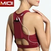 2019 low MOQ athletic apparel manufacturers with back pocket sexy sport bra active wear