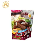 Self standing recycled plastic material sausage doypack with zipper, ziplock stand up bag/pouch