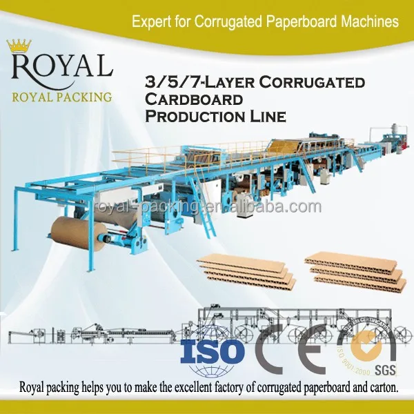 3,5 Layer Corrugated Cardboard Paperboard Production Line Corrugated
