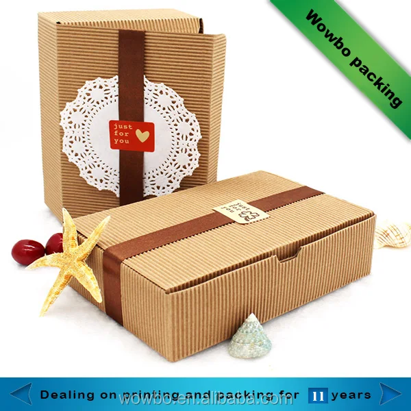 handmade brown kraft paper fancy packaging chocolate gift box