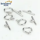 Fashion design pearl jewelry clasp 925 sterling silver toggle clasp