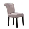 Studded French Style Dining Chair With Tufted Armless Backrest In French Style