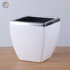 Fashionable white and silver style modern ceramic flower porcelain planter pots garden with low price