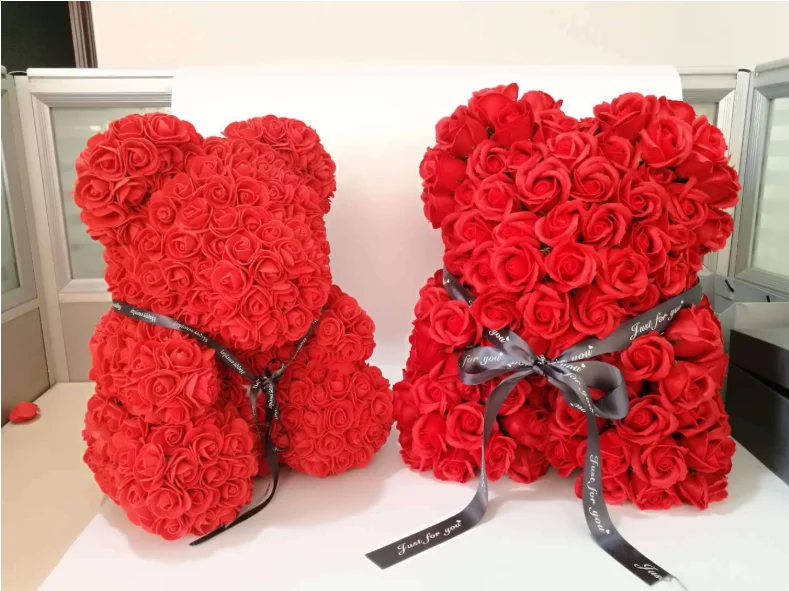 valentine gift teddy rose bear artificial foam teddy bear with