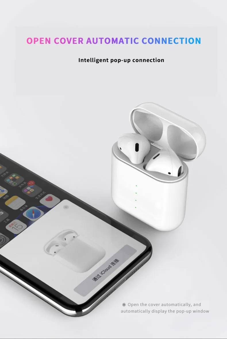 i100 Tws Waterproof Sensor Tap Touch control Casque Bluetooth 5.0 Wireless Earphone Support Wireless Charging - ANKUX.COM