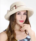 Cheap Women Large Brim Bow Beach Sun Straw Hat Cap Holiday Visor