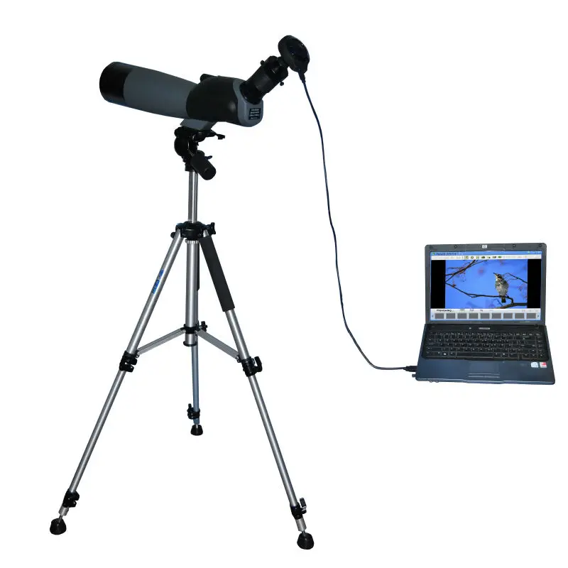 F5000D USB digital spotting scope camera equipped with matching lens