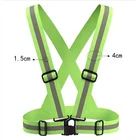 Hi Vis Fabric fluorescent yellow Belt Fabric Vest Running Bike Cycling Vest reflective straps Safety running vest