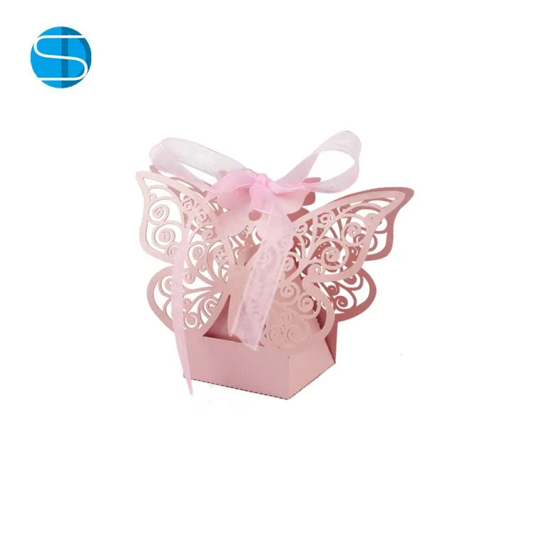 best selling laser cut butterfly shaped wedding candy box