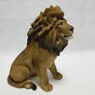 Logo Customization Figurine Statue Lion Figurine Home Resin Statue Polyresin Sitting Nature Lion Sculpture