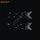 Bling Bling Iron on Cheer Bow Strip Rhinestone Heat Transfer Ribbon Design