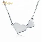 Purity 925 sterling silver zirconia heart pendant best friend necklace jewelry