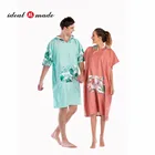 2019 new design custom women beach poncho transfer printed Adult poncho hooded bath towel for adult