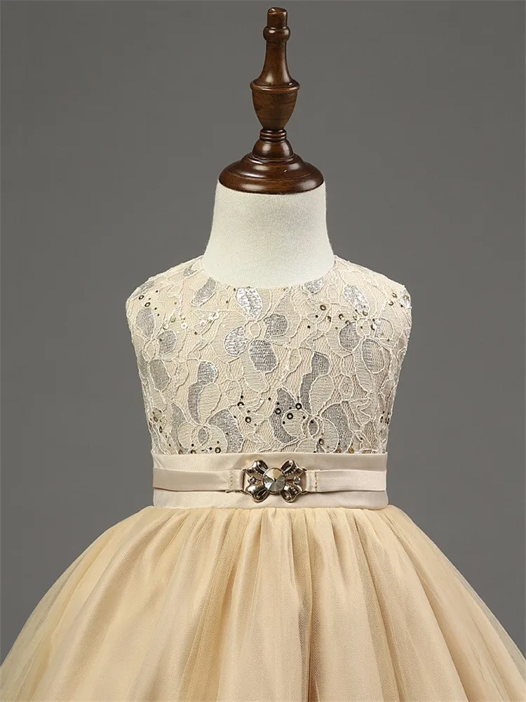 Retro Style Girls Party Wear Dress Kids 2015 New Designer Flower Bowknot Party Formal Ceremonies Dresses For Girls Free Shipping