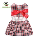 Summer Dog Dress Fashion Pet Shirts Casual Plaid Clothes Cat Apparel For Small Medium Dog