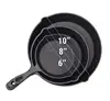 Cast Iron Skillet Set 3-Piece - 6 Inch, 8 Inch and 10 Inch