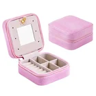 Small Faux PU Leather Travel Jewelry Box Organizer Display Storage Case for Rings Earrings Necklace