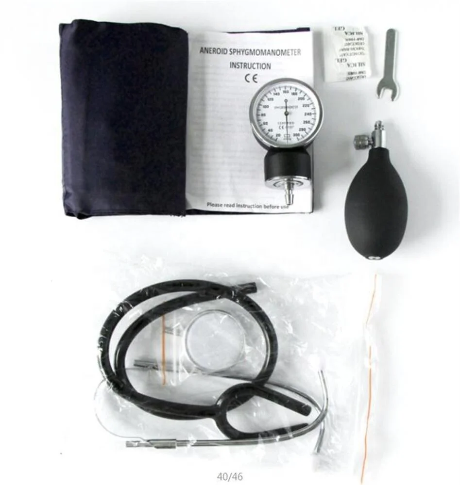 Esfigmomanómetro aneroide y de doble cabeza estetoscopio para prueba de presión de sangre