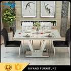 1800D PTFE line marble dining table oval with great price