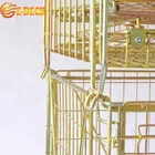 スタッカブル中国サプライヤーフォークリフト安全折りたたみカスタマイズ金属倉庫 pet 収納スペースを節約ワイヤーケージ容器