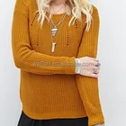 Women's raglan sleeve hollow texture sweater