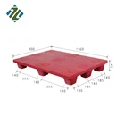 Eco-friendly Solid Top 9 Legs Single Faced HDPE Light Duty Plastic Pallet China