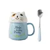 Office cartoon lovely water cup adult popular personalized blank coffee mugs wholesale ceramic cat coffee mug