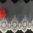 Good quality swiss voile lace chantilly bridal bridal embroidery sequin lace trim mesh fabric water-soluble lace