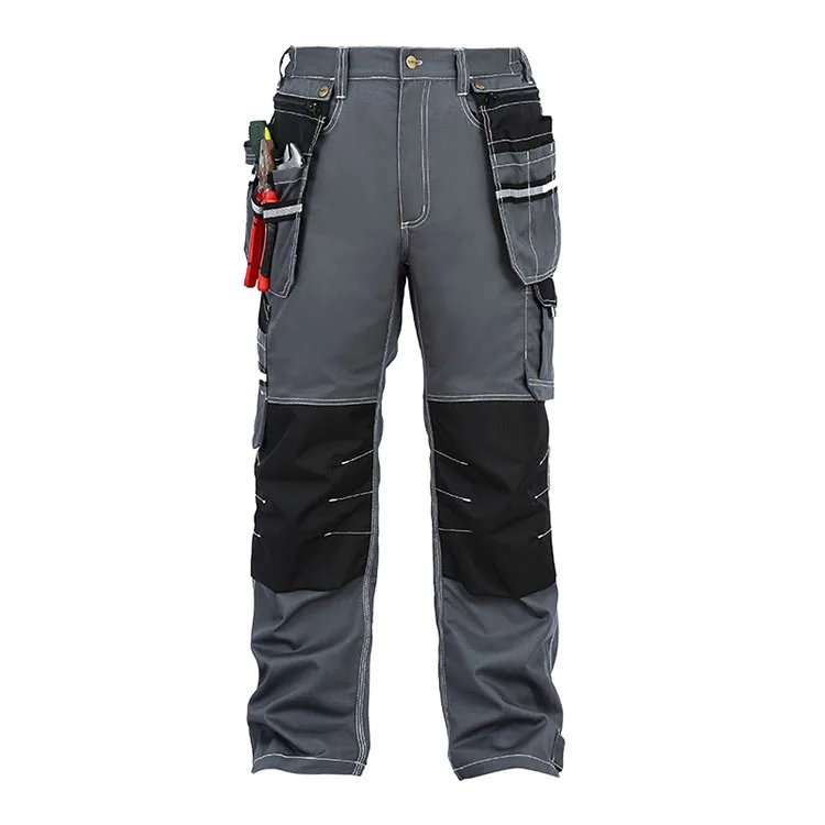 Men working pants multi-functional pockets work trousers with knee pads high quality wear-resistance worker mechanic cargo pants (2)