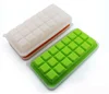 Square Shape 27ml Each Cavitiy Colorful Silicone Ice Cube Tray With Lid