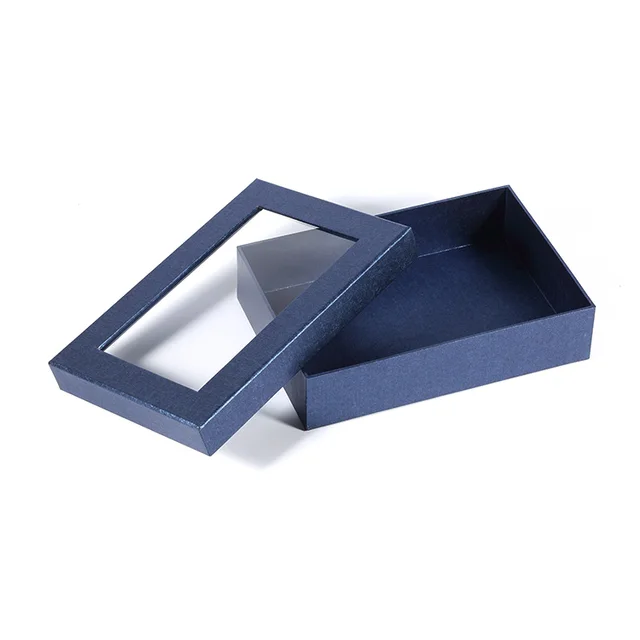2 piece gift paper boxes with pvc / pet / pp clear window