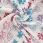Floral animal dog paw print fabrics printed flannel fleece fabric for baby blanket